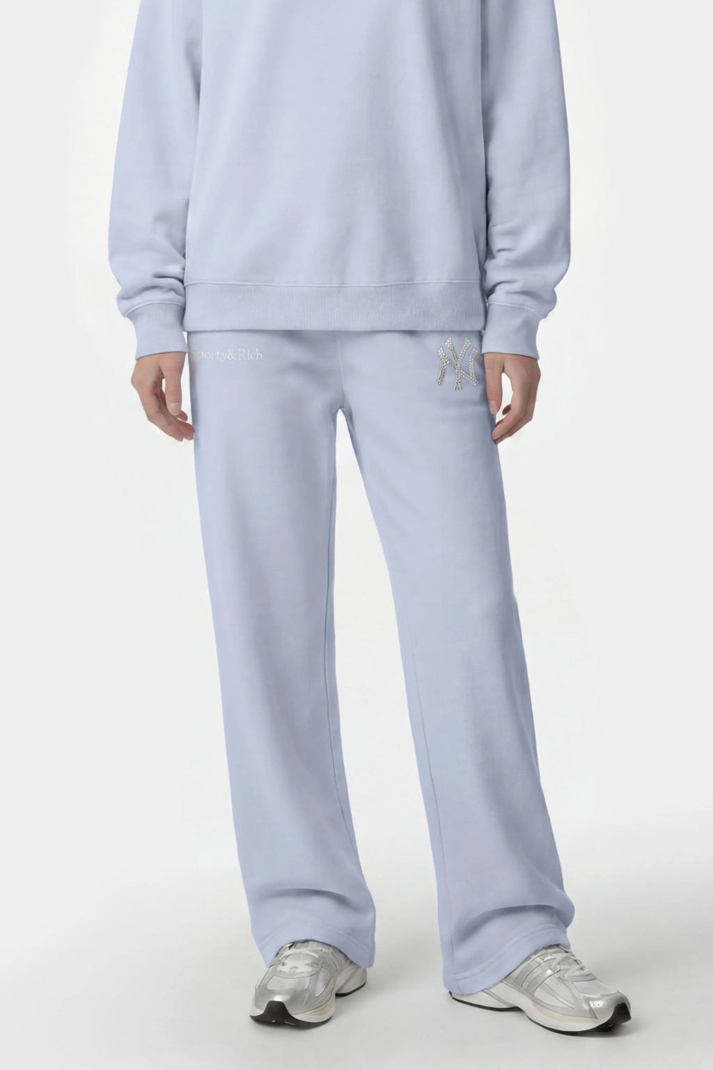 Sporty &amp; Rich Yankees Krystal Wide Sweatpant Ciel/White