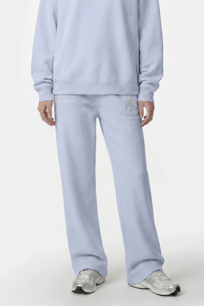 Sporty &amp; Rich Yankees Krystal Wide Sweatpant Ciel/White