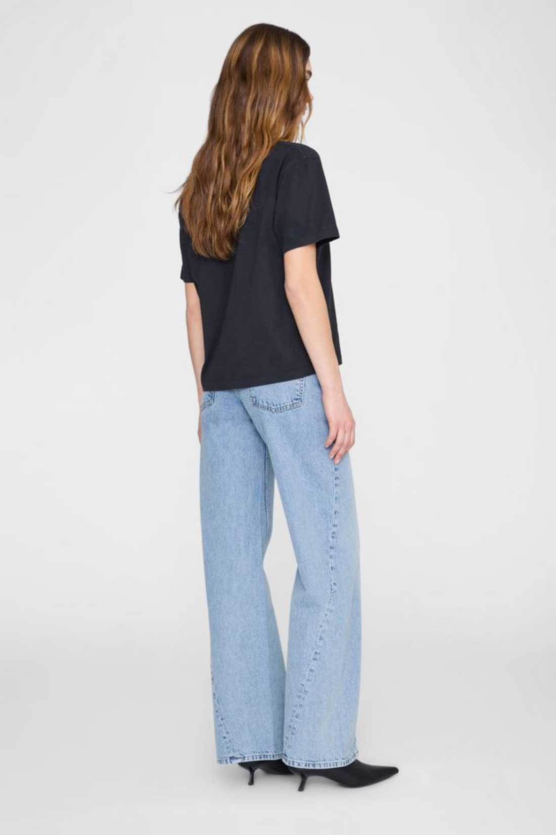 Anine Bing Wagner Tee Stencil Vintage Black