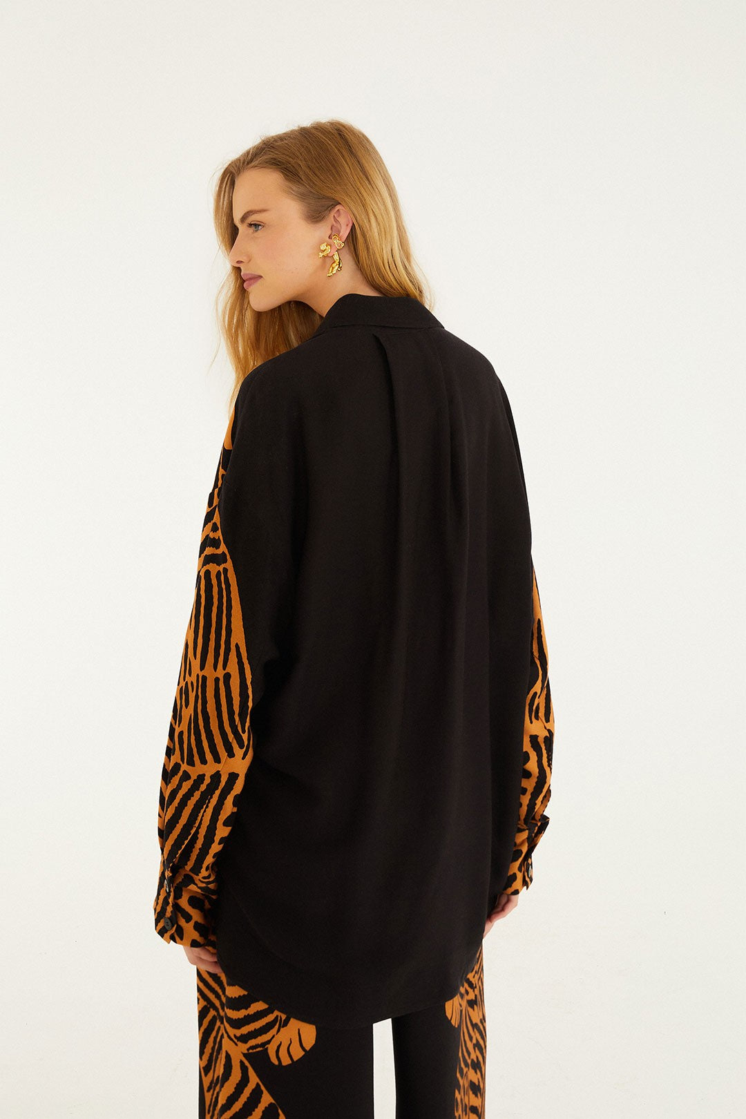 Farm Rio Black Tiger Long Sleeve Shirt