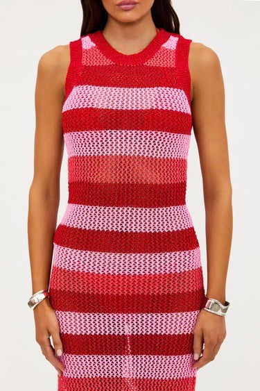 Holly Rose Dress Ruby Stripe