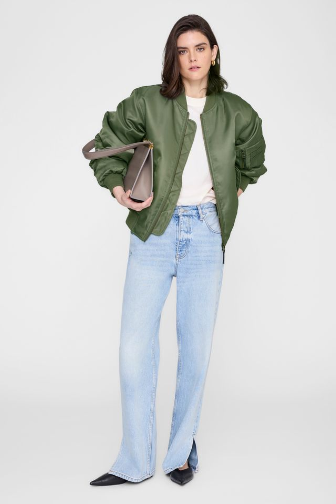 Anine Bing Wagner Tee Soft Stencil Cream