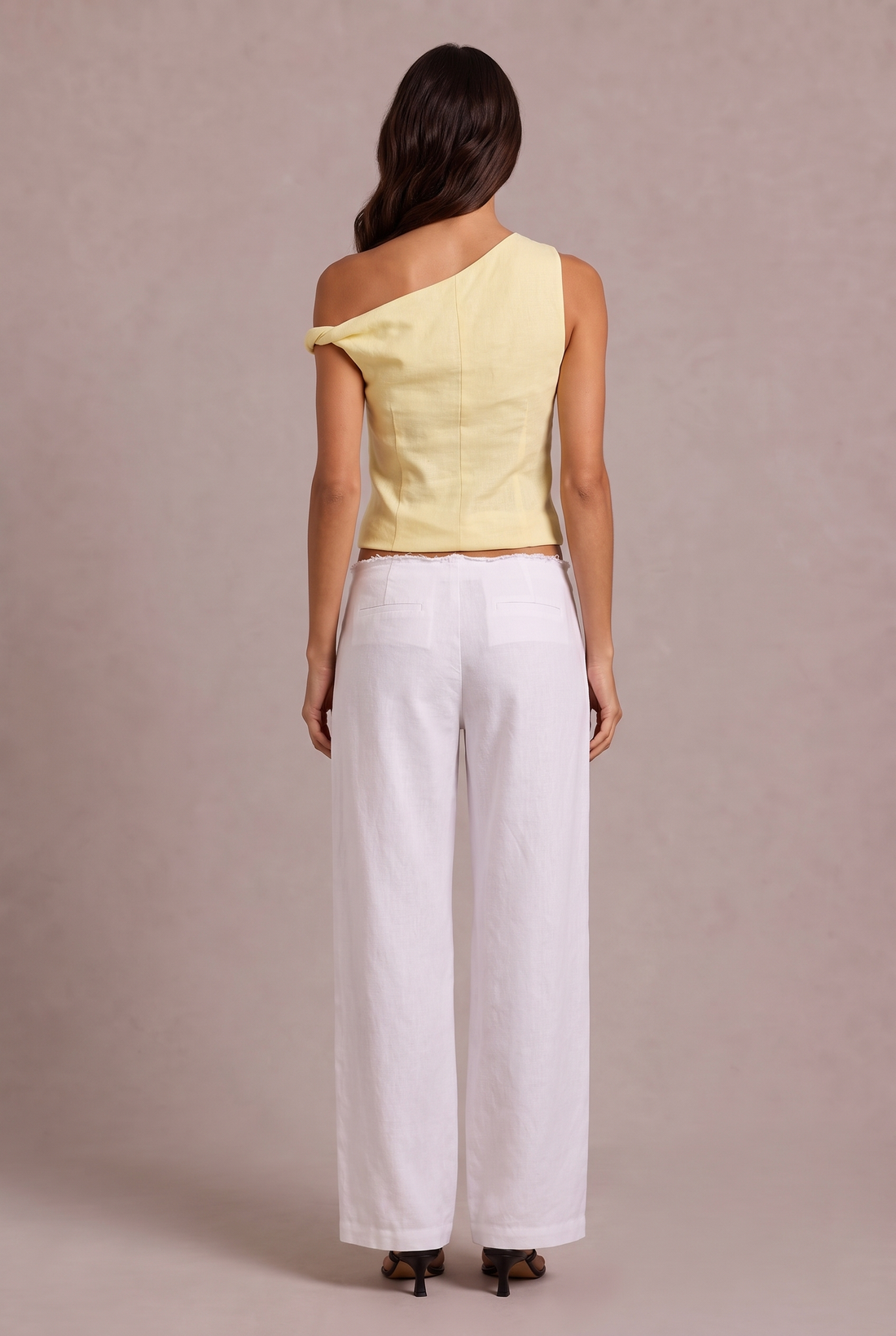 Chosen By Tuchuzy Asym Twist Linen Top Butter
