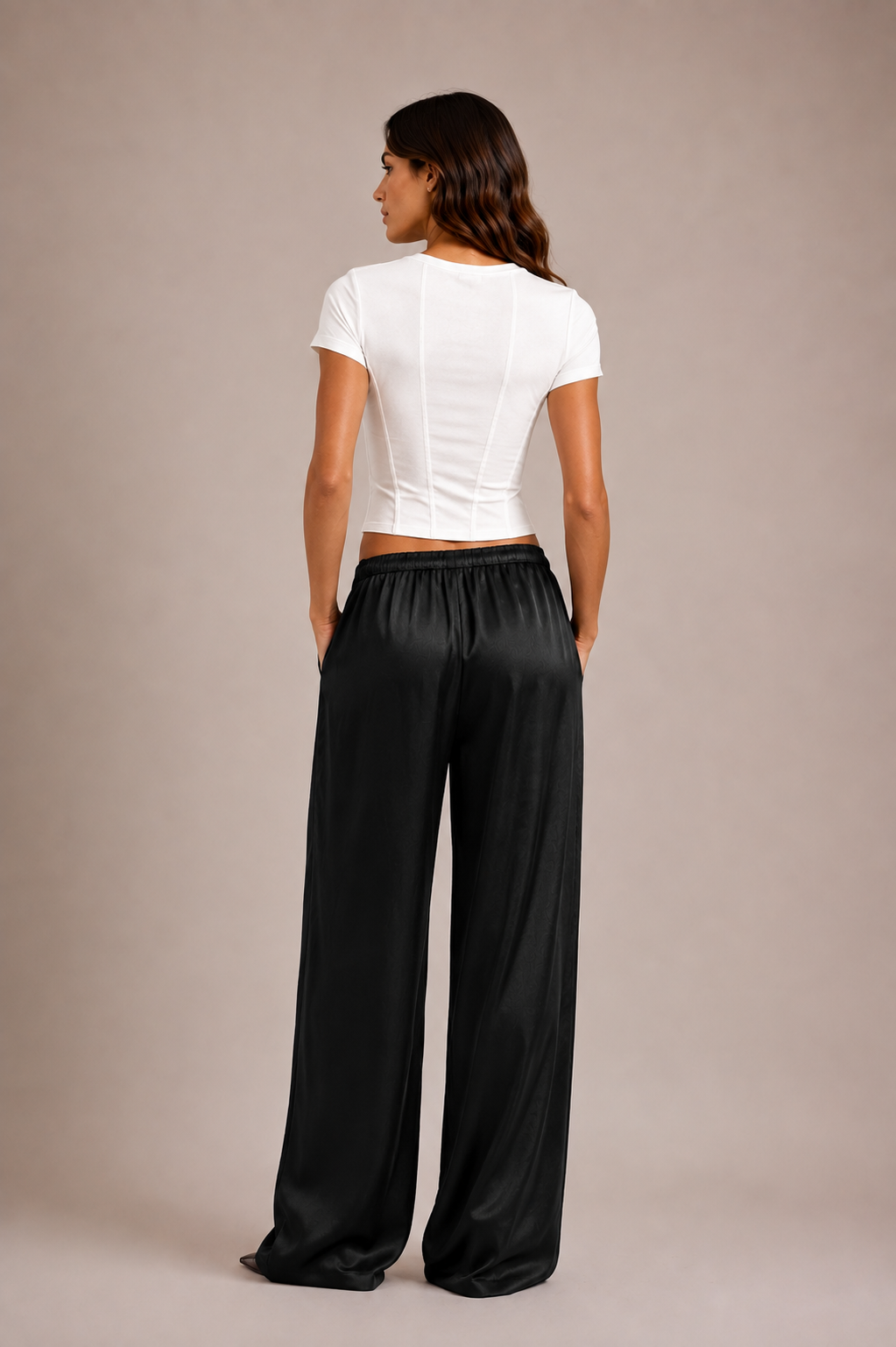 Chosen By Tuchuzy Emily Satin Pants Black