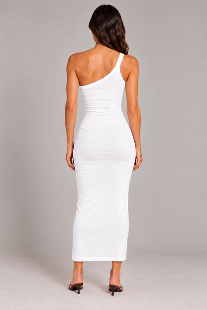 Chosen By Tuchuzy Gigi Single One Shoulder Maxi Dress in White