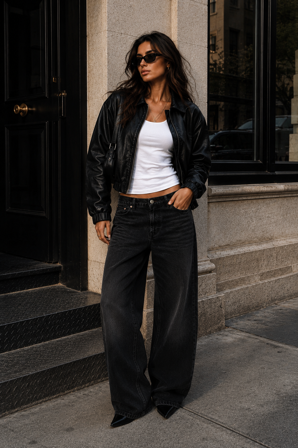 Chosen By Tuchuzy Sophia Vegan Leather Jacket Black