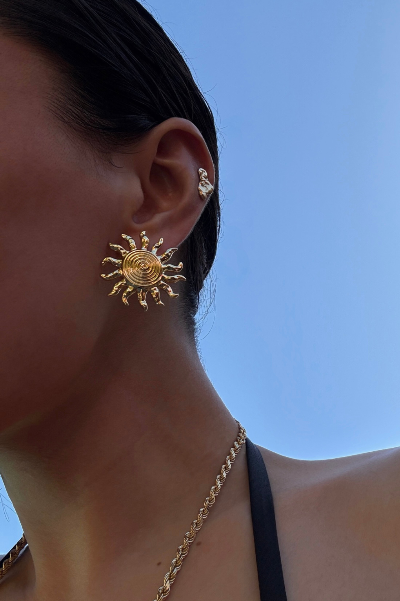 Ibiza Gold Sun Earrings