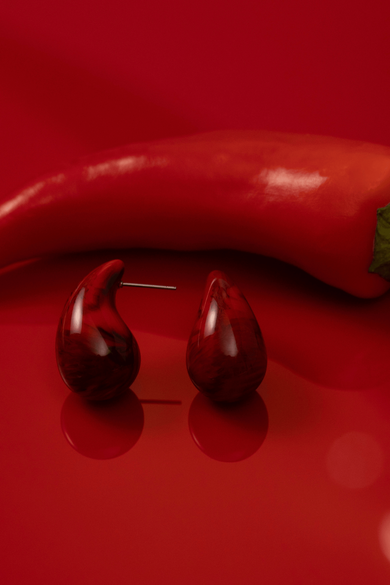 Lucite Red Gia Earrings