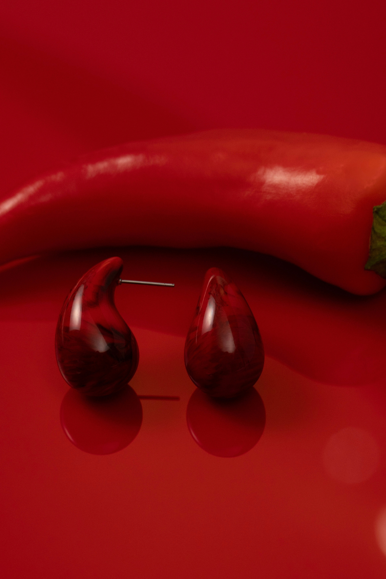 Lucite Red Gia Earrings