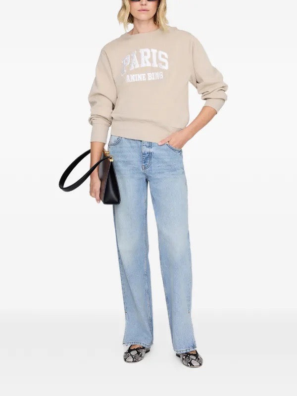 Harry Shrunken Sweatshirt Paris Beige