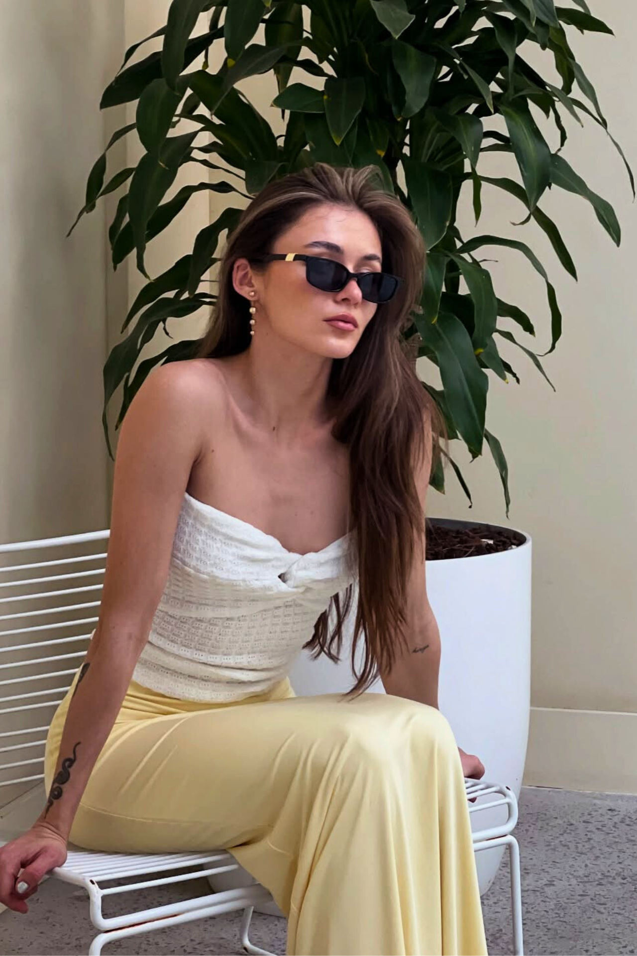 Aisha Reversible Maxi Skirt Butter/White