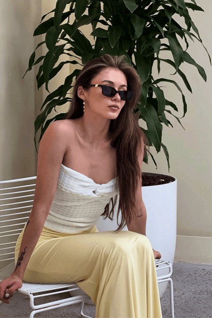 Aisha Reversible Maxi Skirt Butter/White