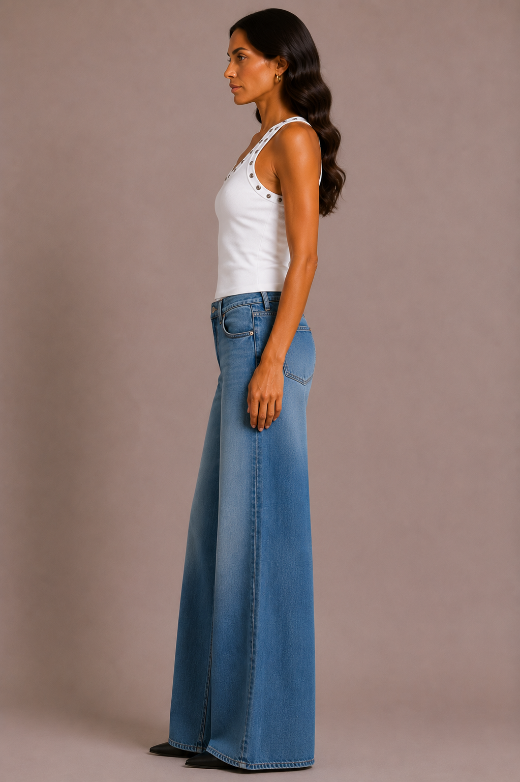 Chosen By Tuchuzy Eyelet Scoop Tank White