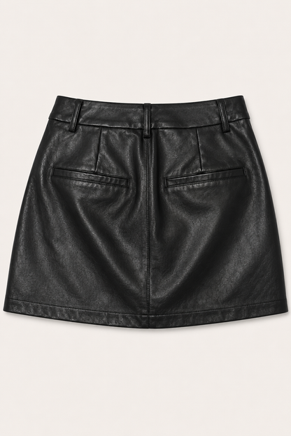 Chosen By Tuchuzy Sophia Vegan Leather Skirt Black