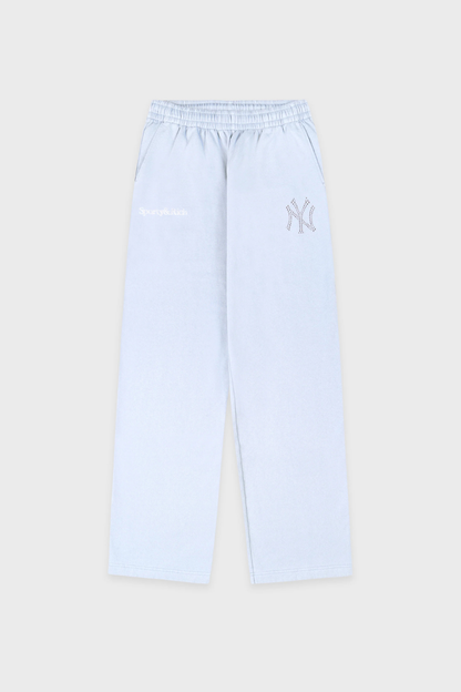 Sporty &amp; Rich Yankees Krystal Wide Sweatpant Ciel/White