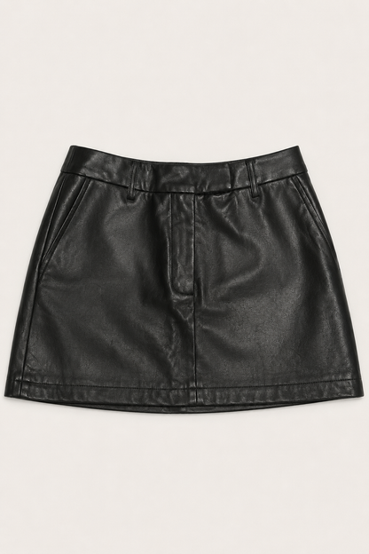 Chosen By Tuchuzy Sophia Vegan Leather Skirt Black