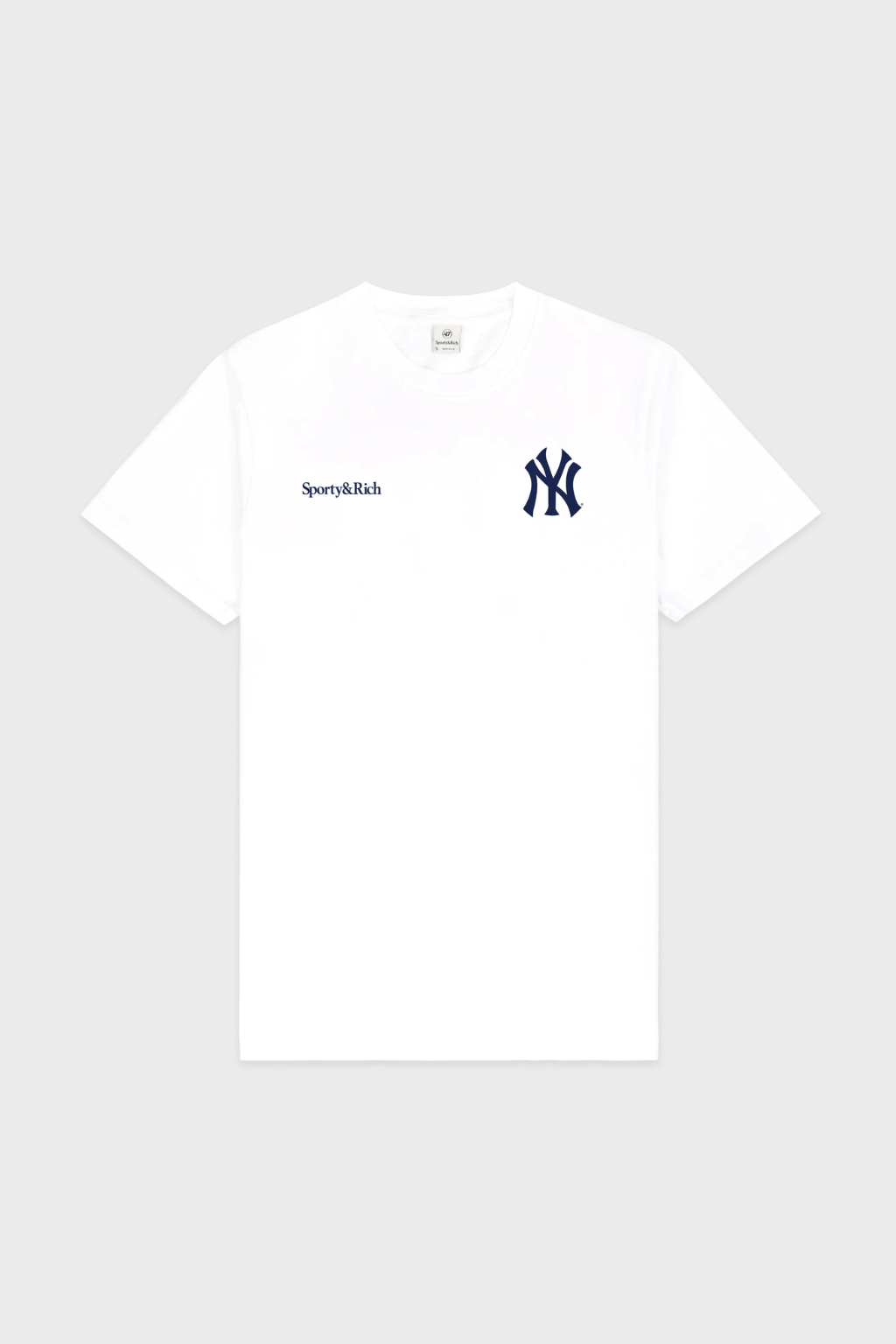 Sporty &amp; Rich Yankees Arch Tshirt White/Dark Navy