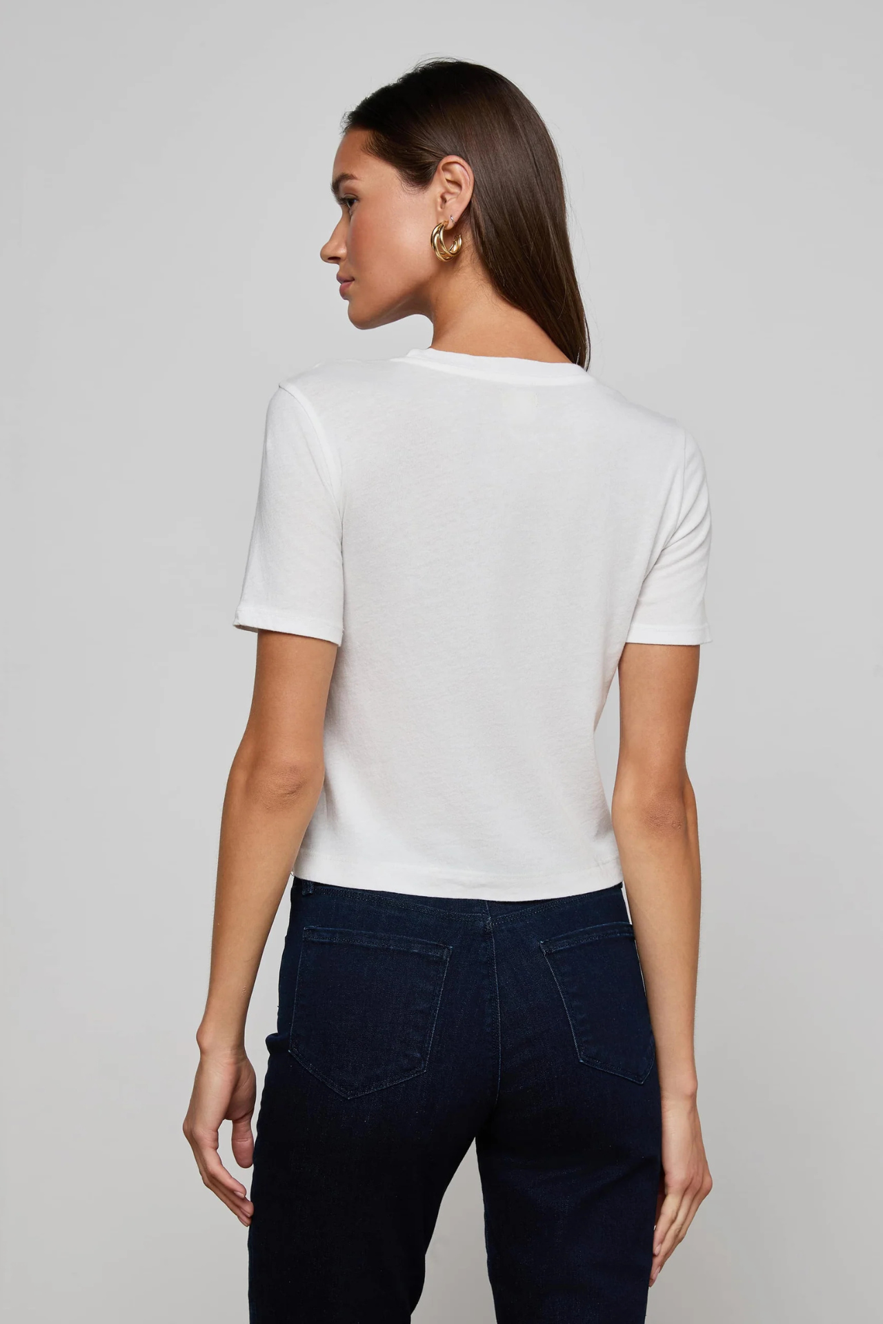 Stormy Cropped Cotton Tee White