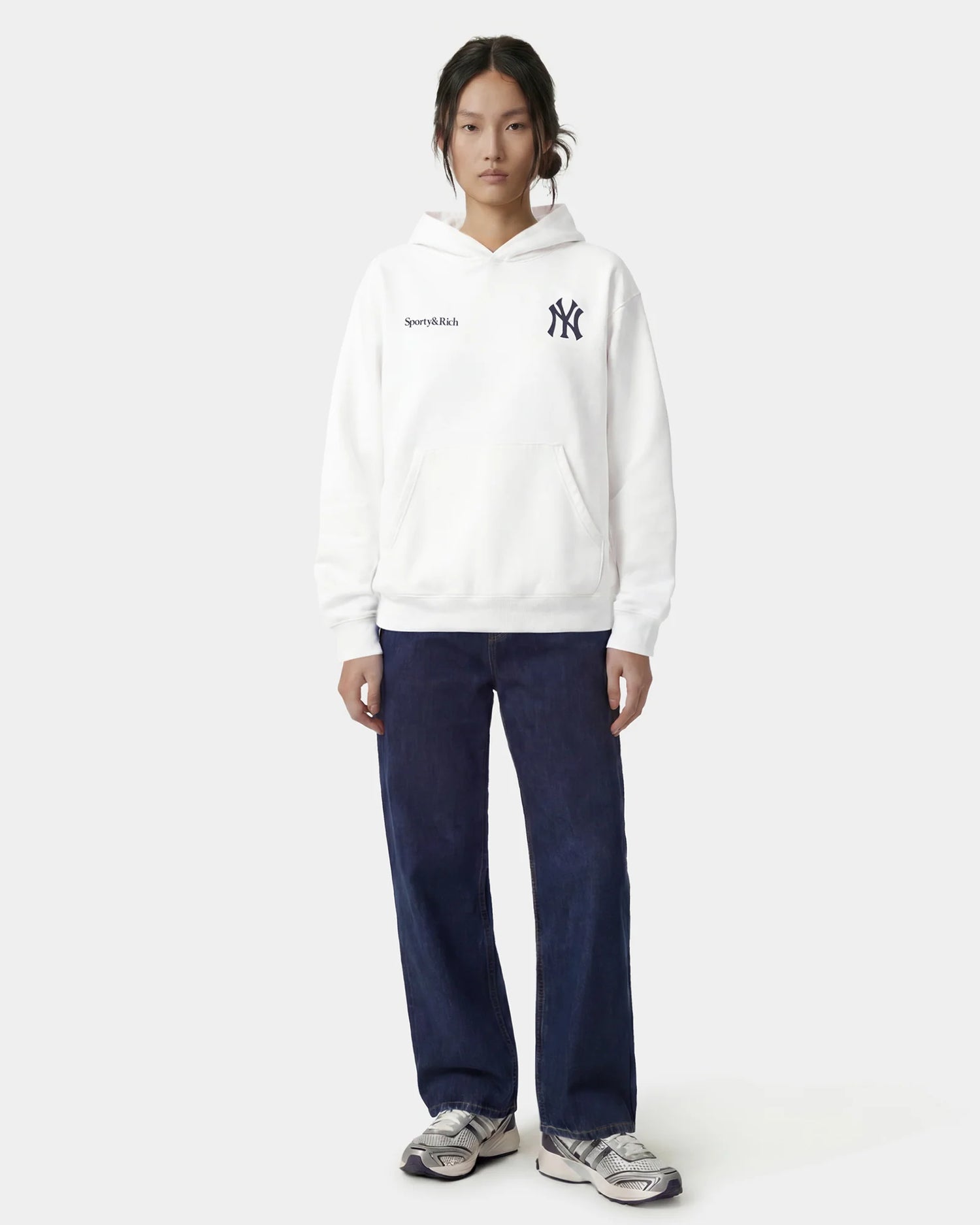 Sporty &amp; Rich Yankees Curve Hoodie White