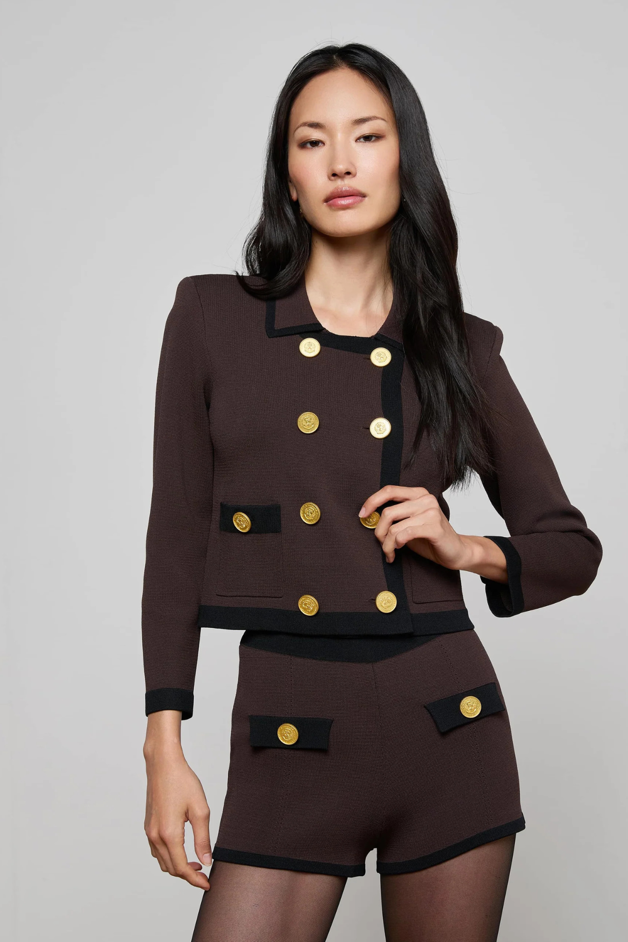 Janu Knit Jacket Dark Brown