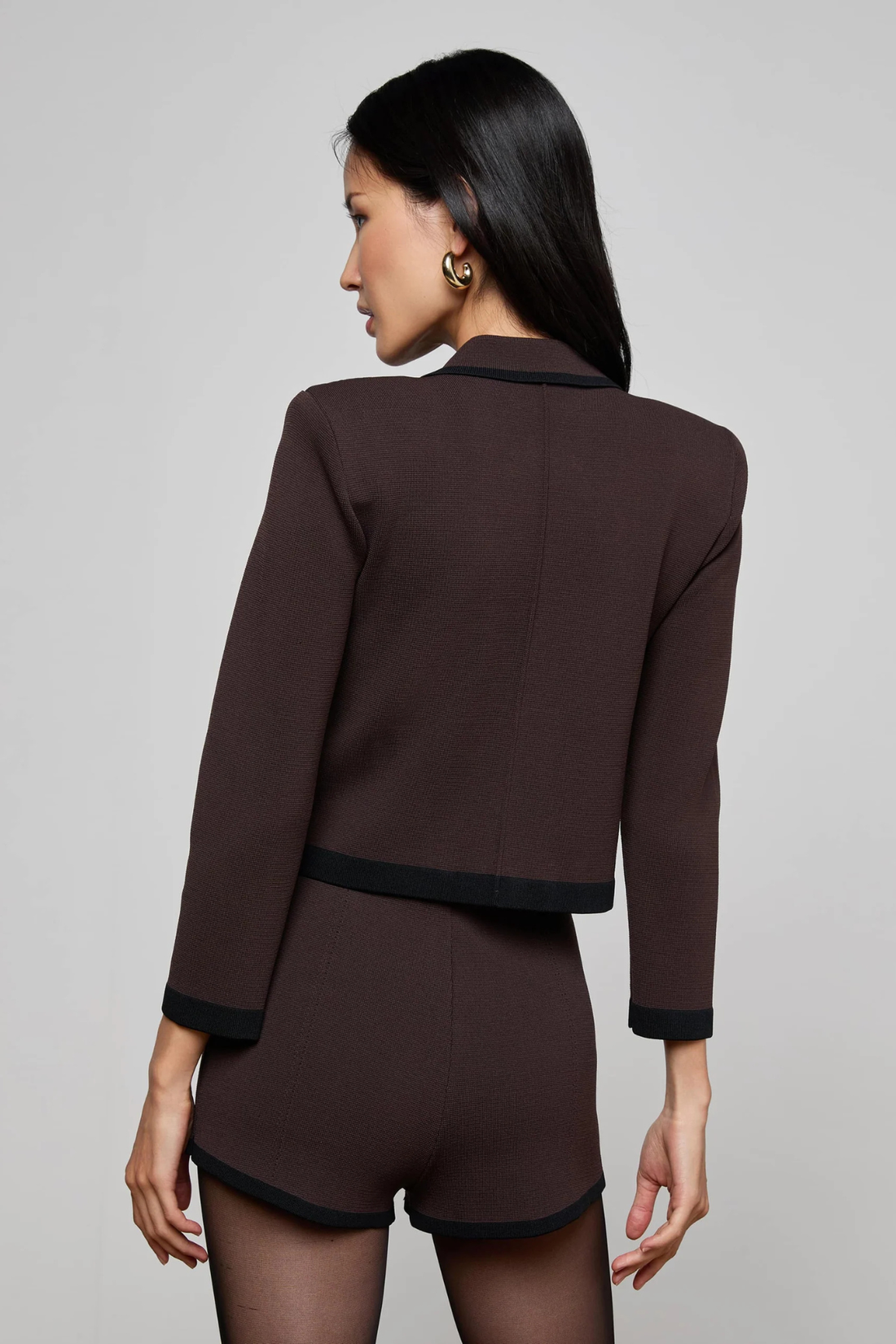 Janu Knit Jacket Dark Brown