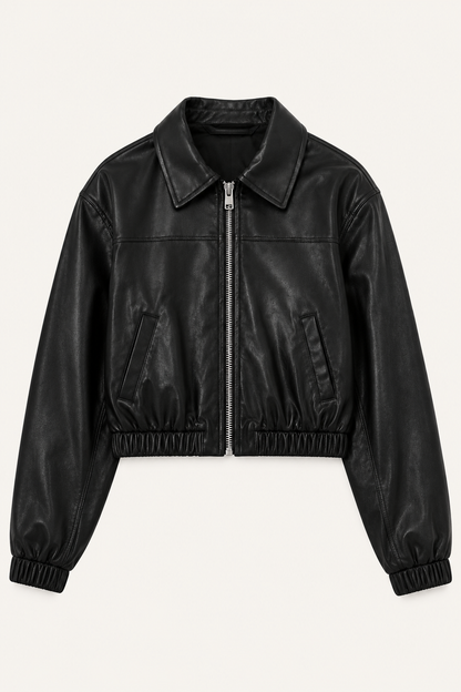 Chosen By Tuchuzy Sophia Vegan Leather Jacket Black