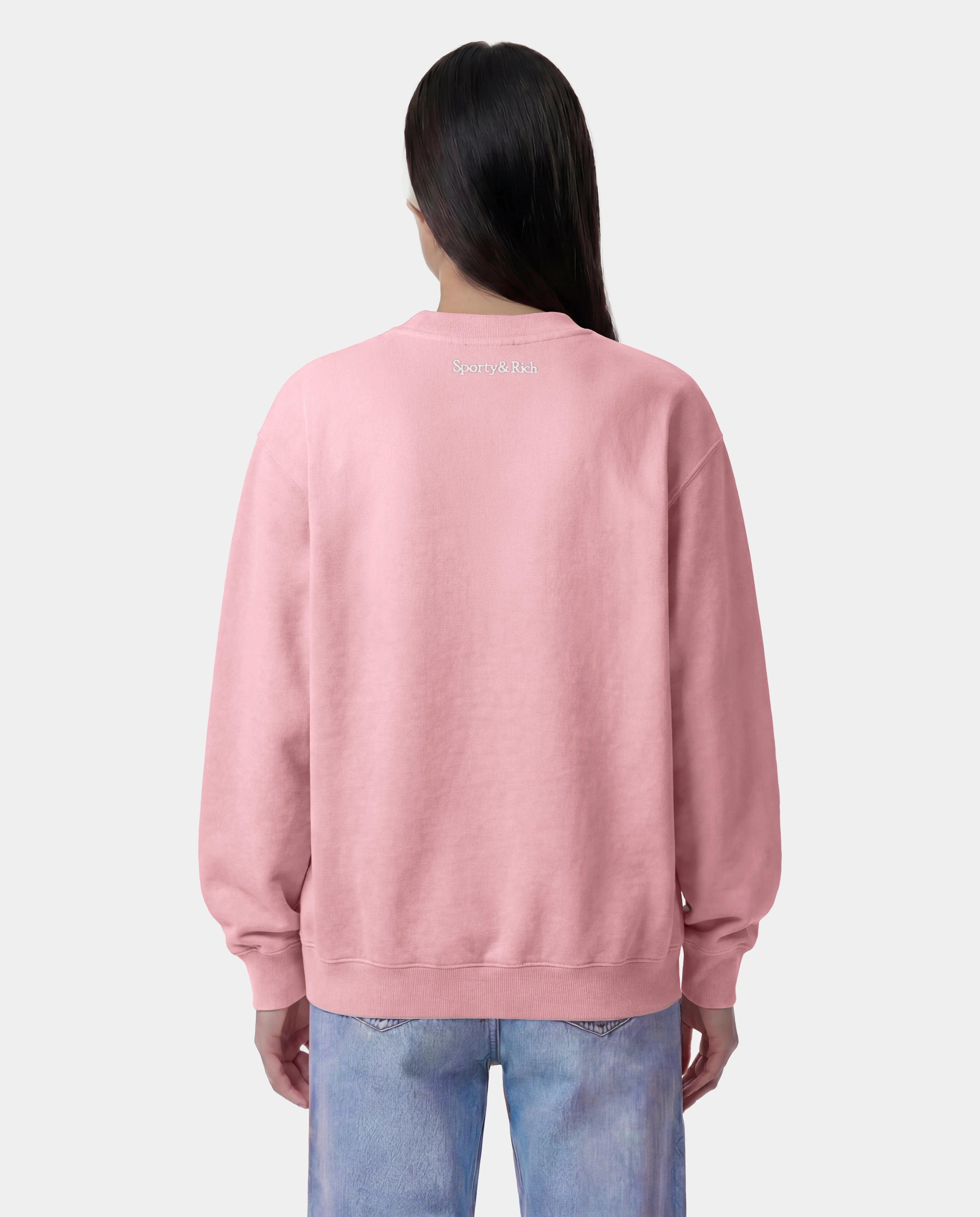 Sporty &amp; Rich Yankees Krystal Crewneck Candy/White