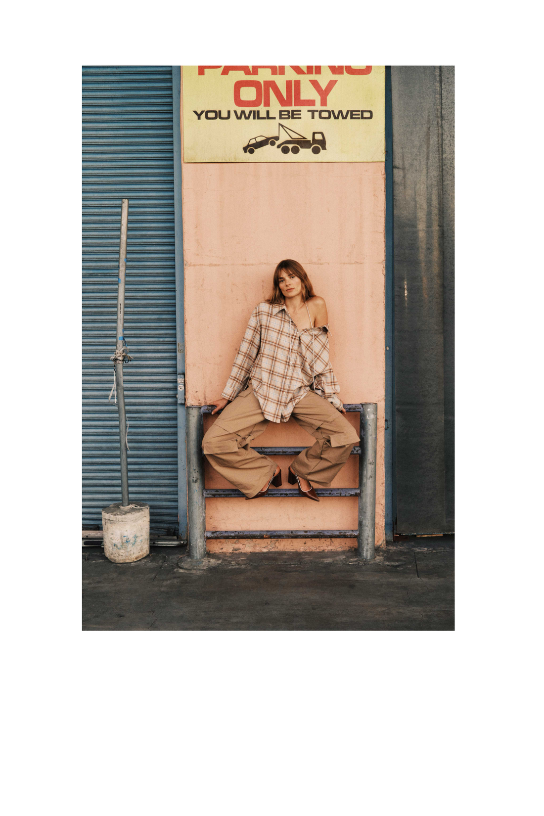 Essentiel Antwerp Oversized Plaid Jandrew Shirt In Beige