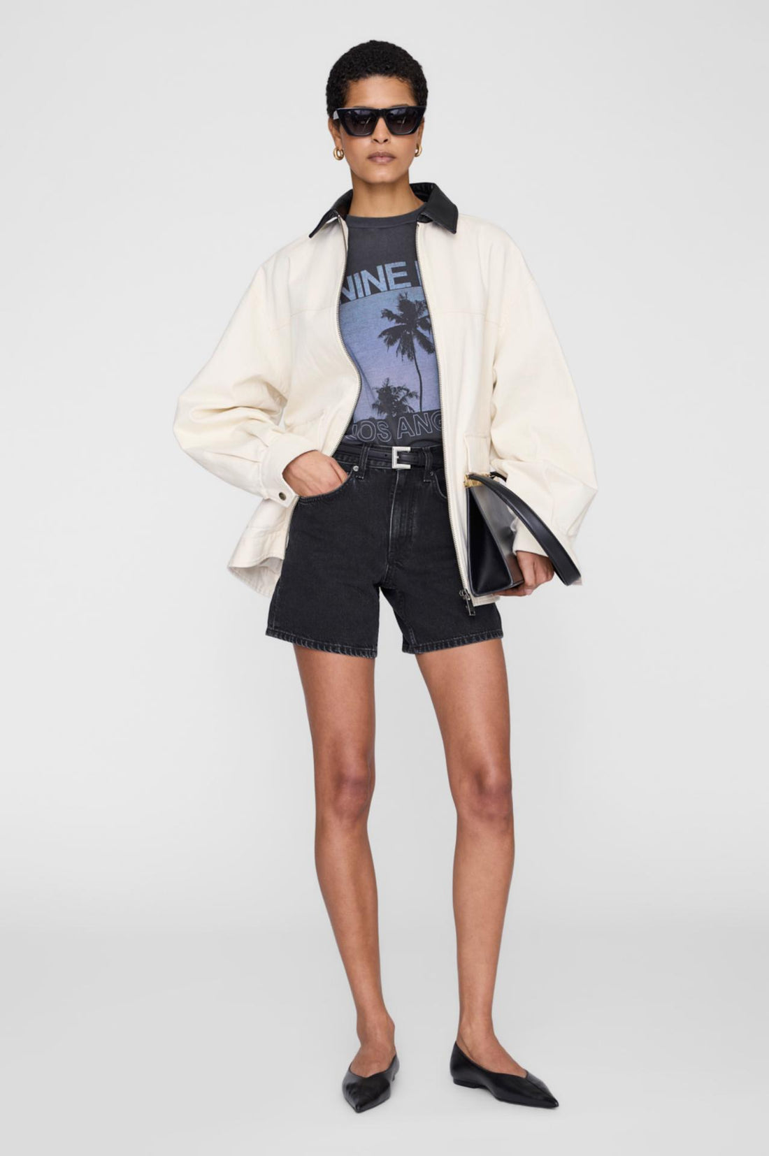 Cade Tee Palms Washed Grey