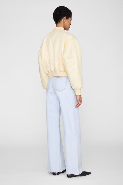 Anine Bing Cropped Leon Bomber Butter Yellow