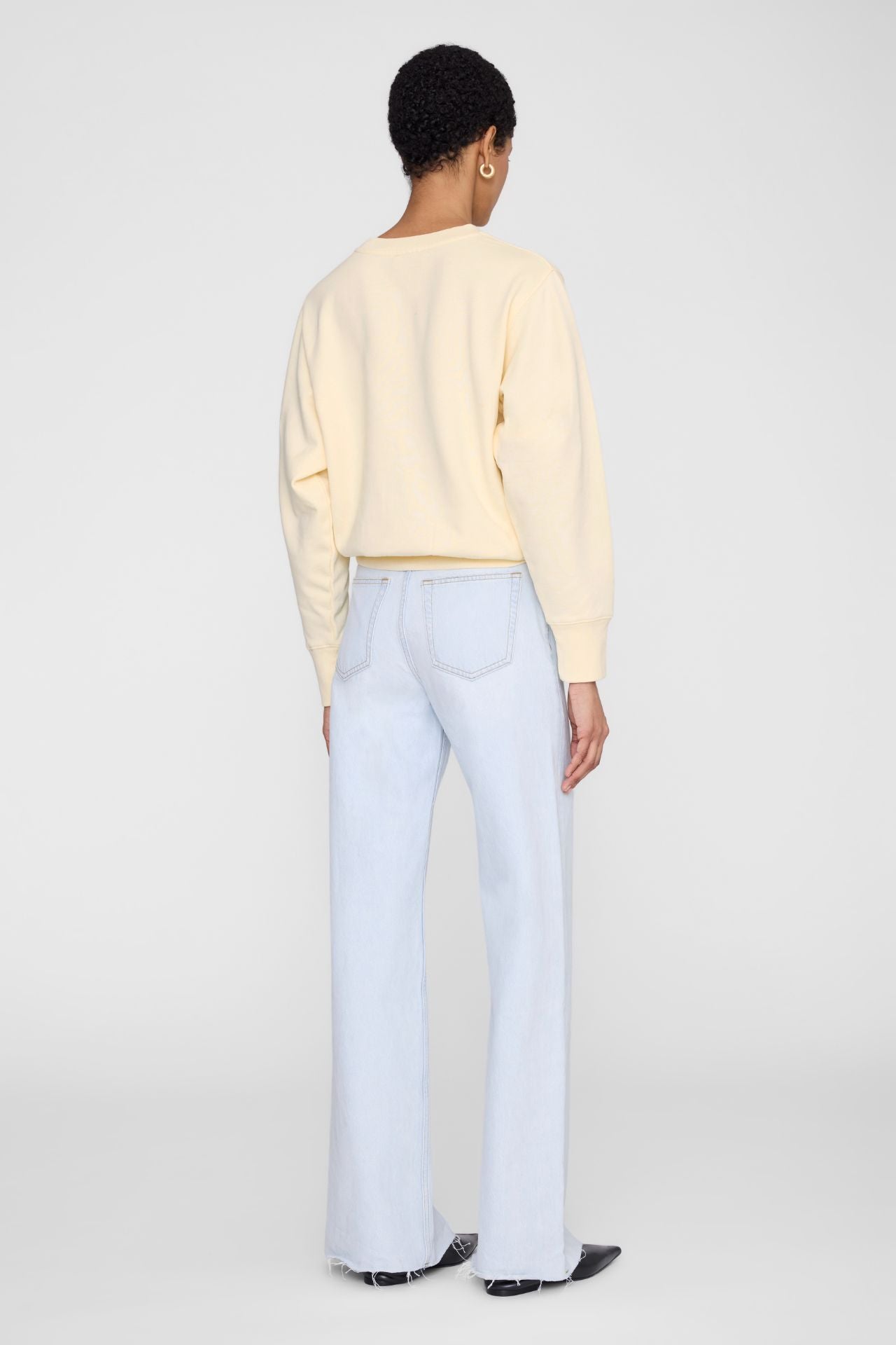 Anine Bing Harry Shrunken Sweatshirt Butter Yellow