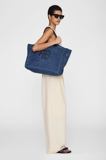 Anine Bing Large Rio Tote Marine Blue