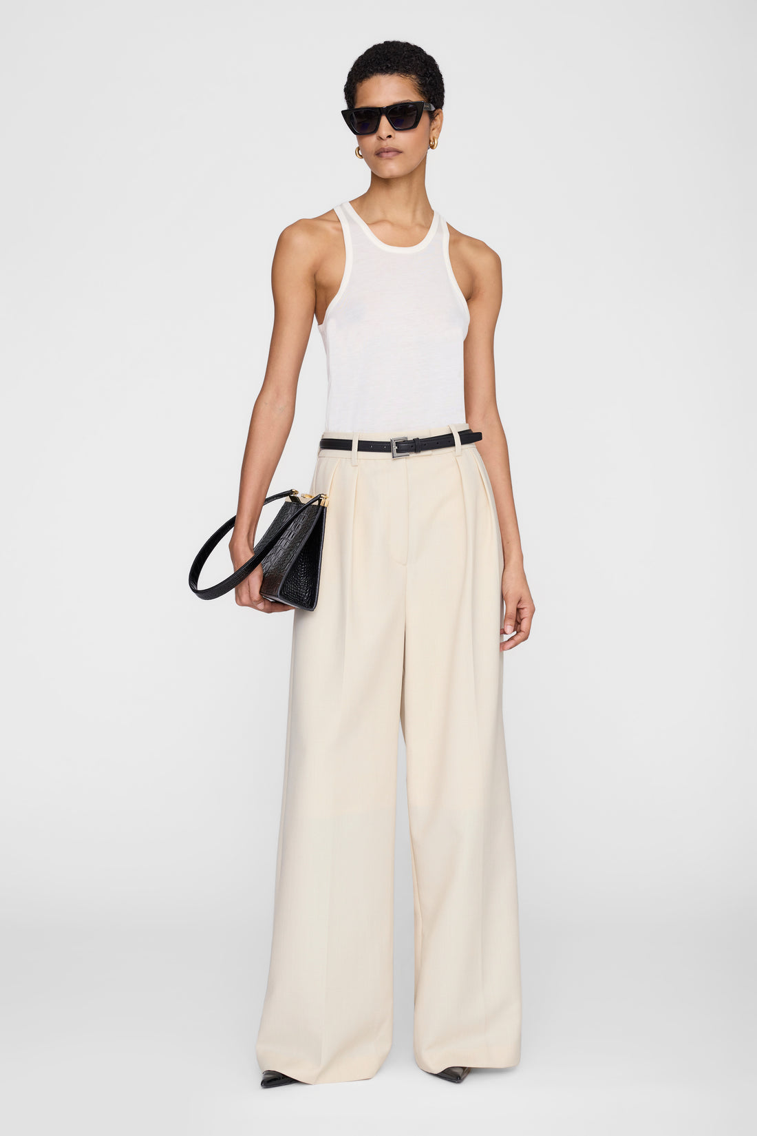 Anine Bing Lou Trouser Ecru