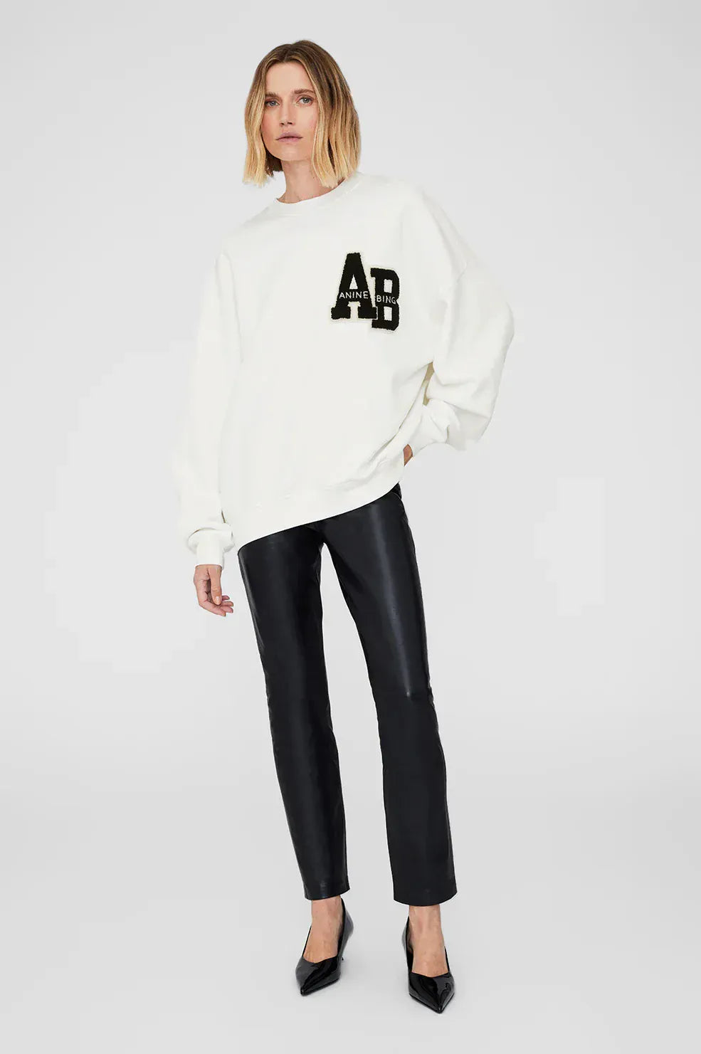 Anine Bing Miles Oversized Sweatshirt Off White