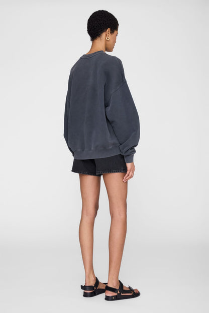 Anine Bing Miles Sweatshirt Palms Washed Grey