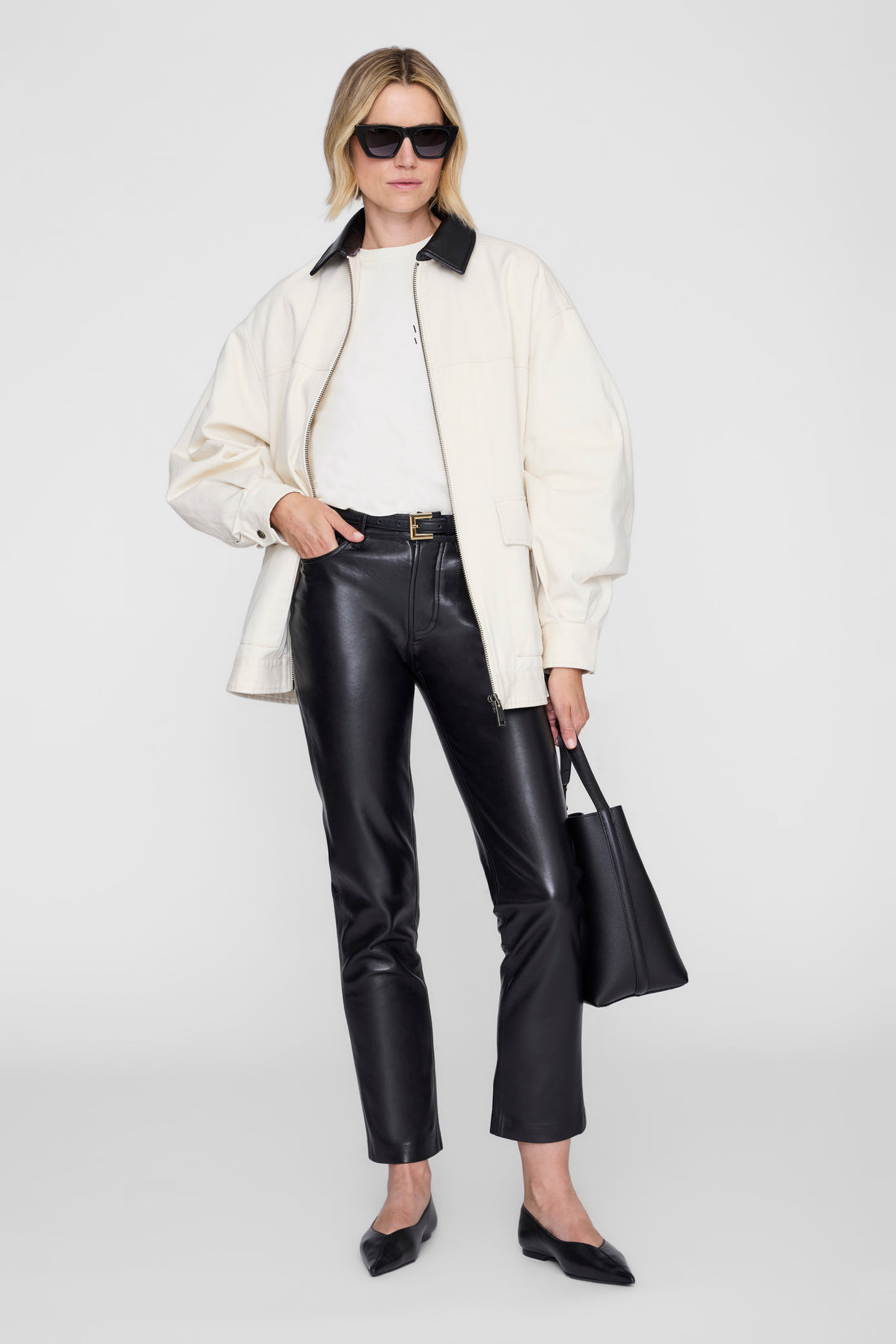 Anine Bing Shelley Tee I See You I Love You Washed Cream