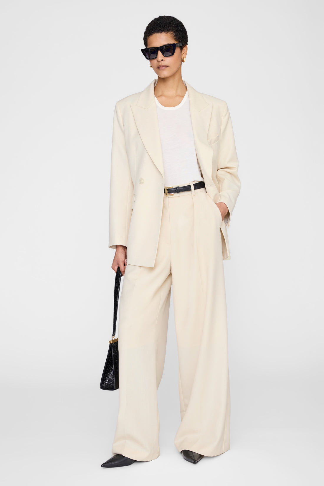 Anine Bing Tiphaine Blazer Ecru