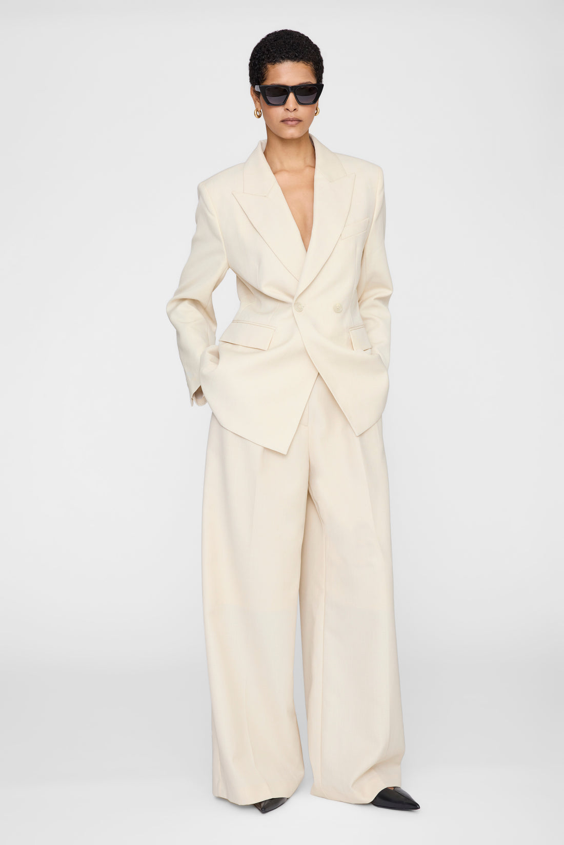 Anine Bing Tiphaine Blazer Ecru