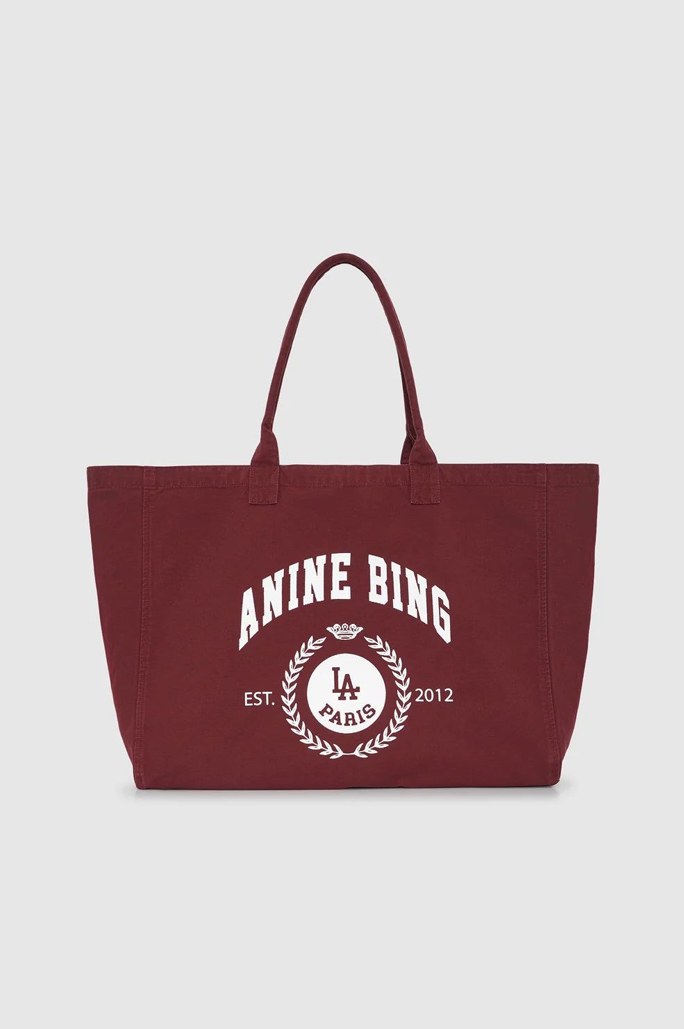 Anine Bing Leo Canvas Tote Collegiate - Fig
