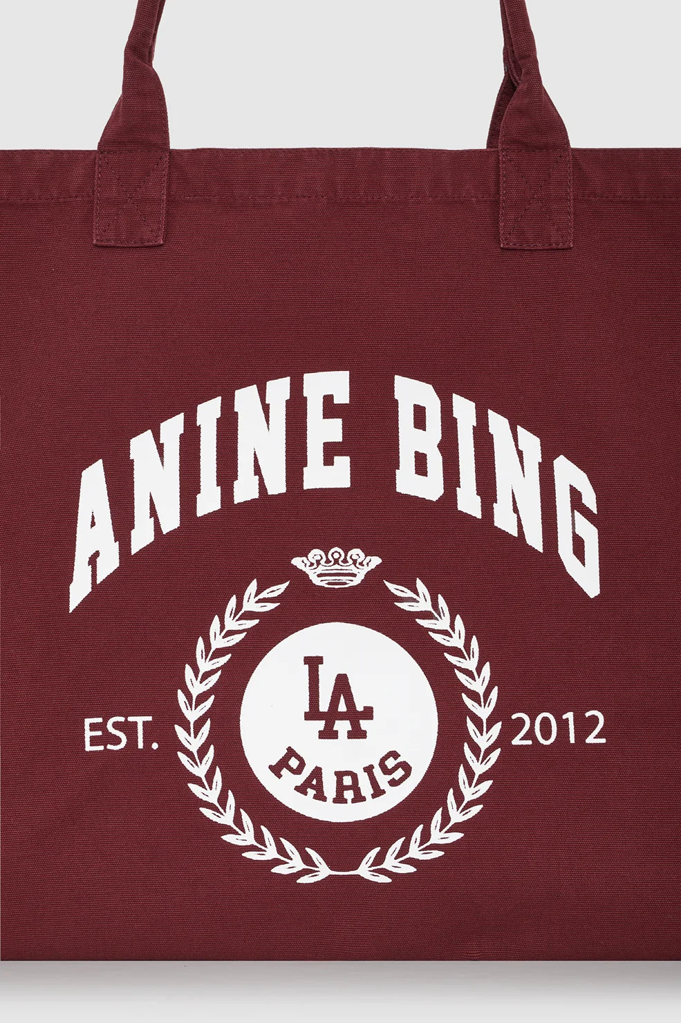 Anine Bing Leo Canvas Tote Collegiate - Fig