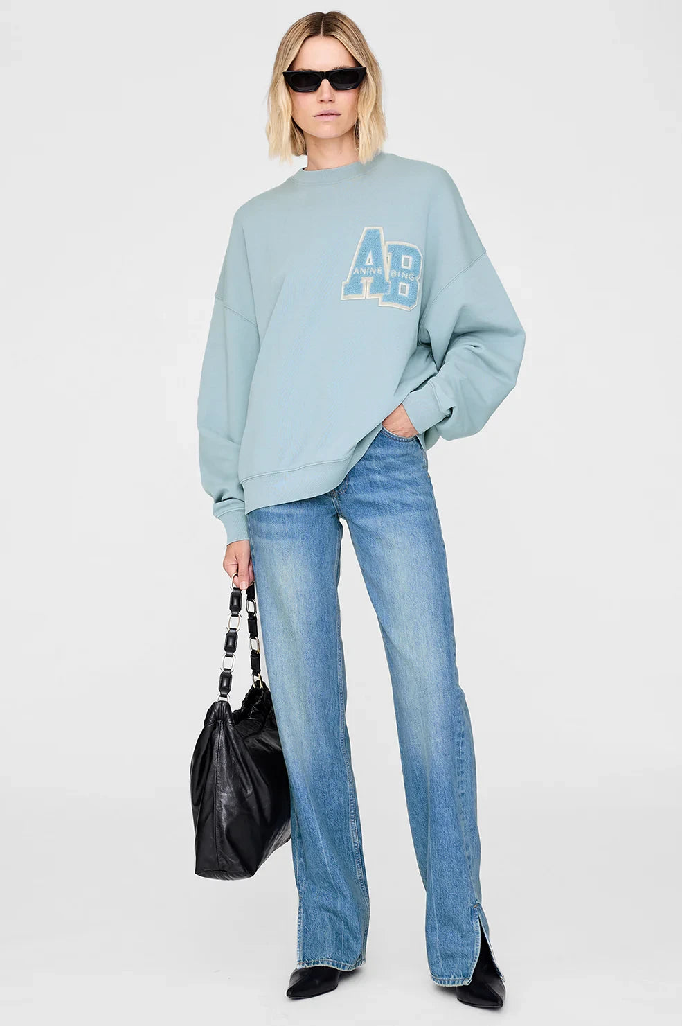 Anine Bing Miles Sweatshirt Pale Blue