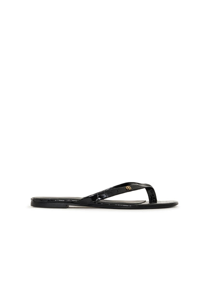 Anine Bing Noelle Thong Sandals Embossed Black