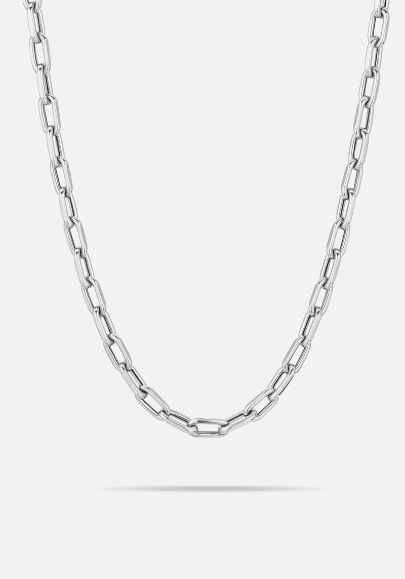 Pre-Order | 5.3MM WIDE 16" ITALIAN CHAIN LINK NECKLACE SILVER