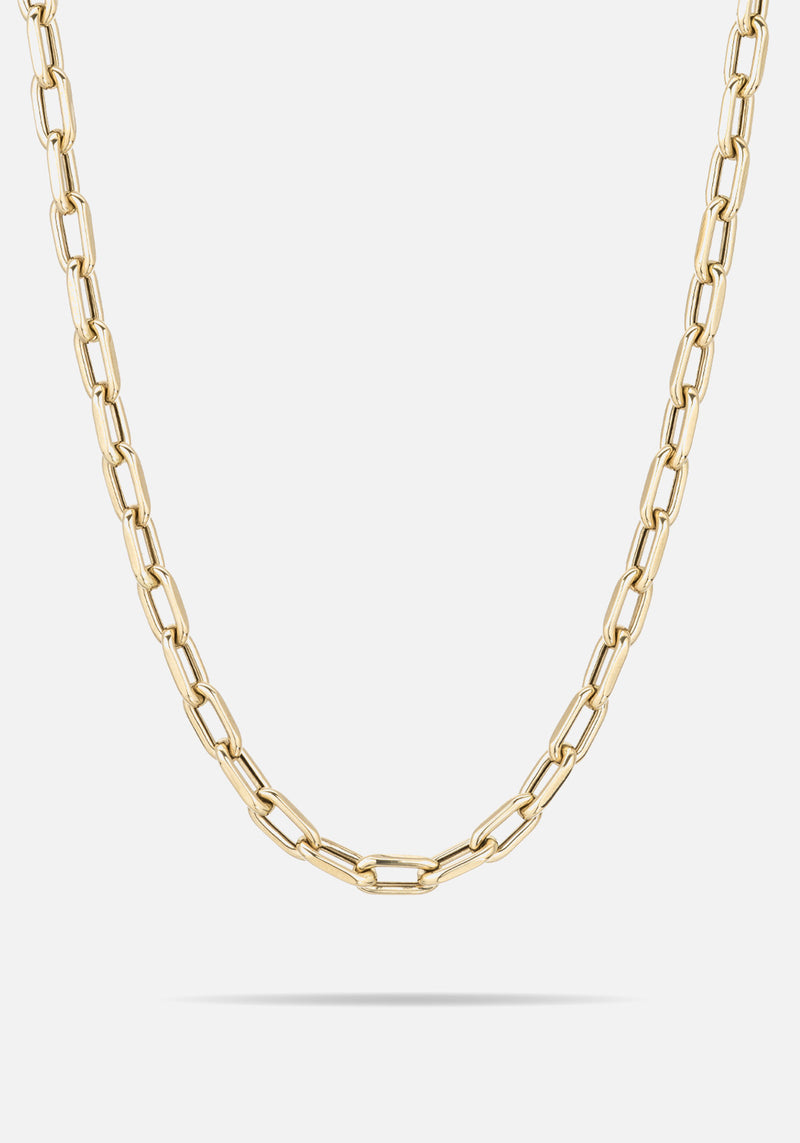 Pre-Order | 5.3MM 16" WIDE ITALIAN CHAIN LINK NECKLACE 14k GOLD