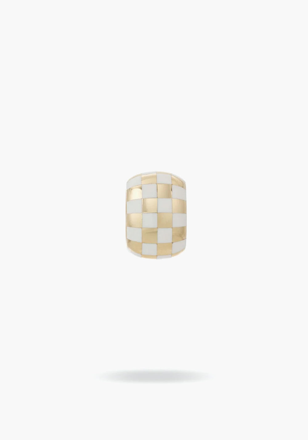 Pre-Order| WHITE CERAMIC CHECKERBOARD BIG BEAD