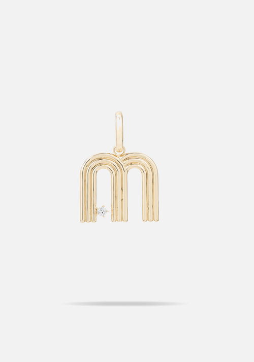 Pre-Order | GROOVY DIAMOND INITIAL HINGED CHARM GOLD M