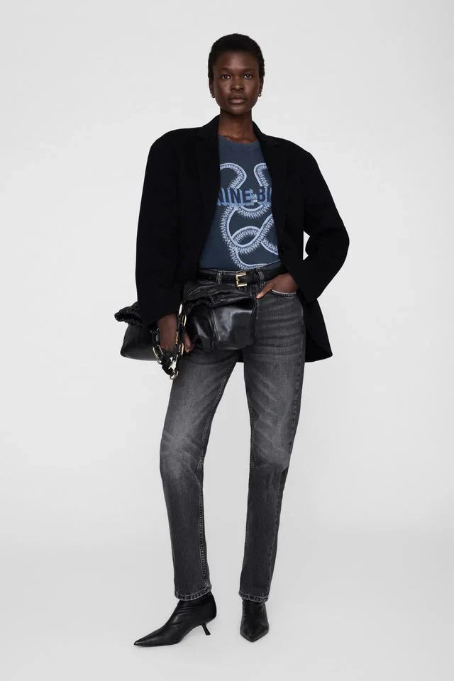 Lili Tee Snake Washed Black