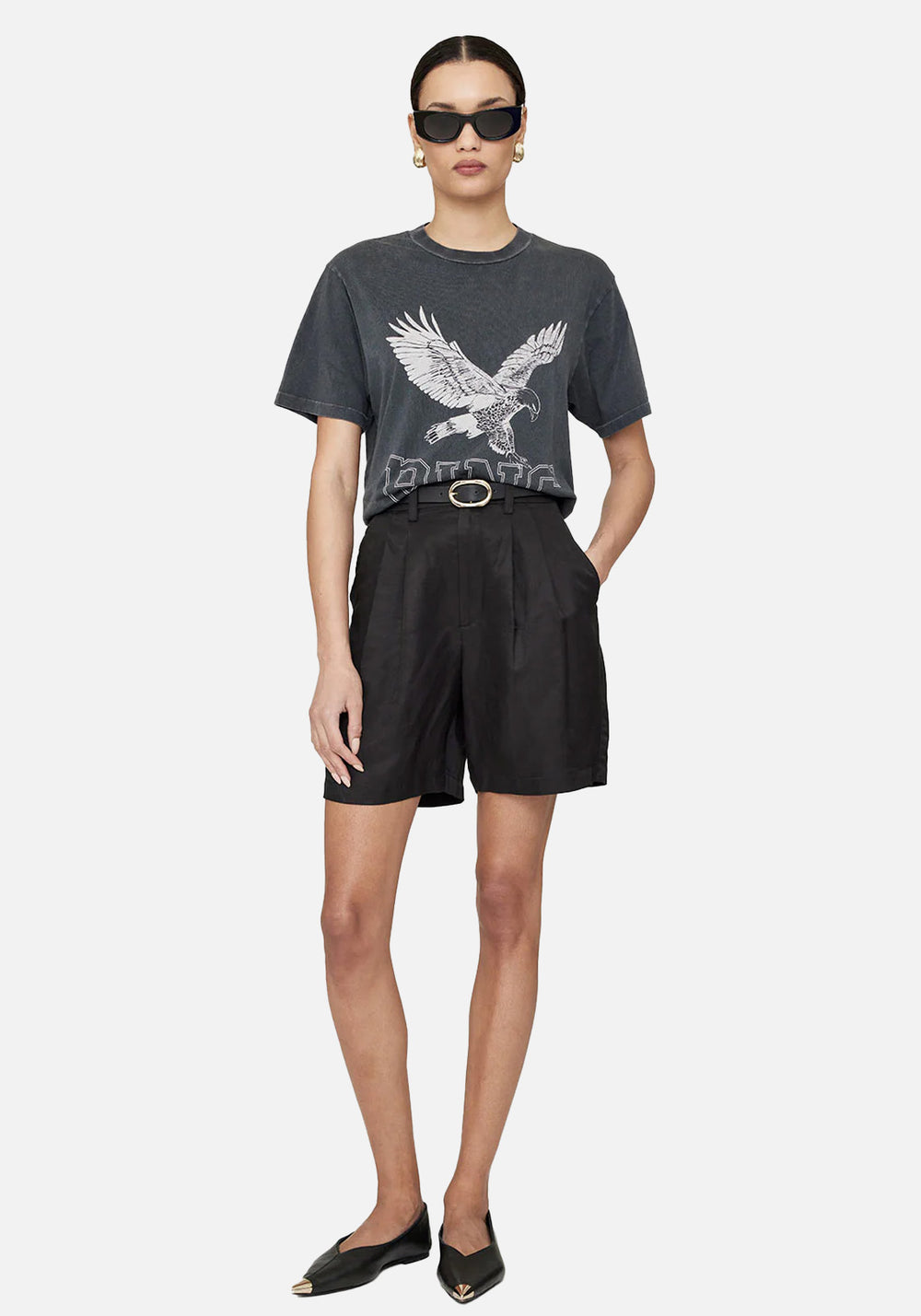 LILI TEE RETRO EAGLE WASHED BLACK