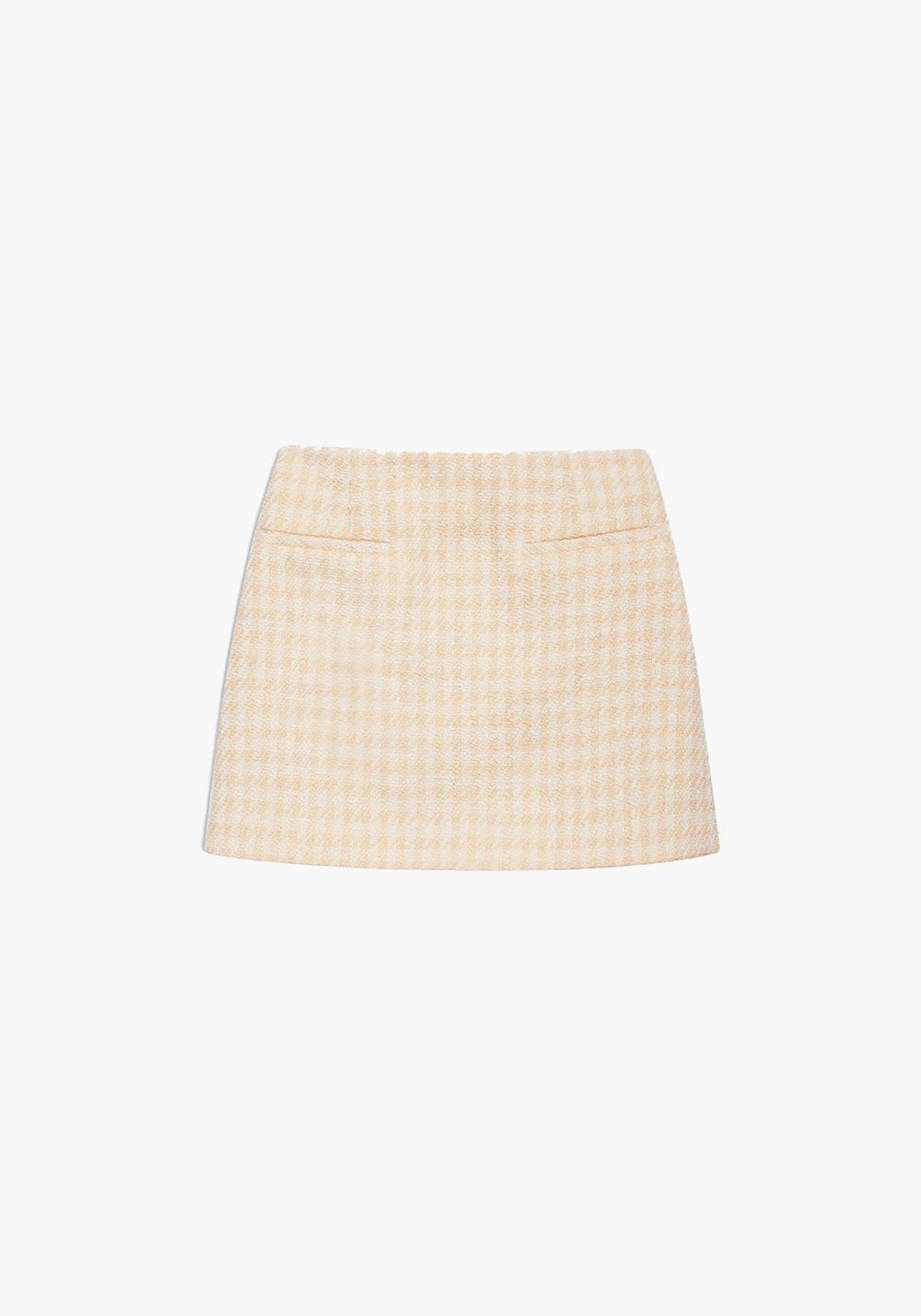 VANESSA SKIRT CREAM AND PEACH HOUNDSTOOTH