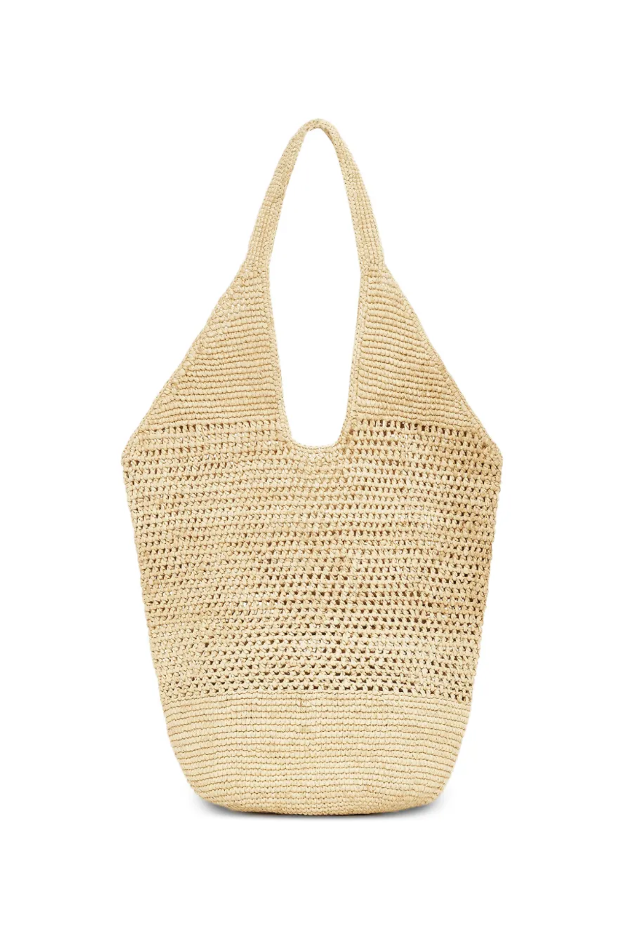 Anine Bing Leah Logo Hobo Tote Raphia Natural